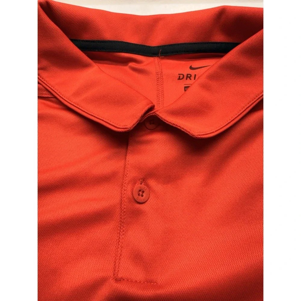 Nike Dri-FIT Men's XXL Red Polo Shirt Black Chest Stripes Golf 929146-657 2XL